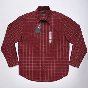 ALEXANDER JULIAN Men's Shirt, Long Sleeve, Plaid Size L (Large) Color Burgundy